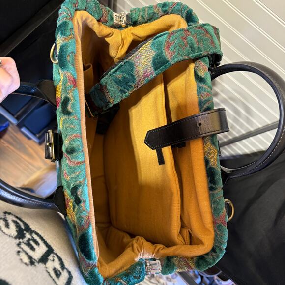 NWOT MCW Burnout Velvet Jade Green Carpet Laptop Backpack - Picture 12 of 15